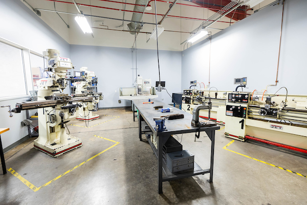 Inside the fabrication shop at ASU Chandler Innovation Center