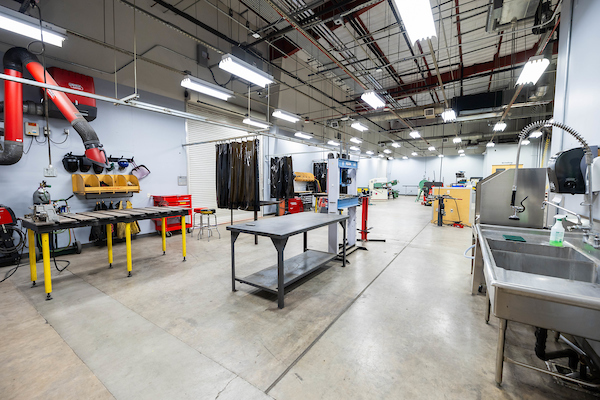 Inside the fabrication shop at ASU Chandler Innovation Center
