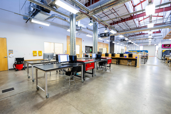 Inside the fabrication shop at ASU Chandler Innovation Center